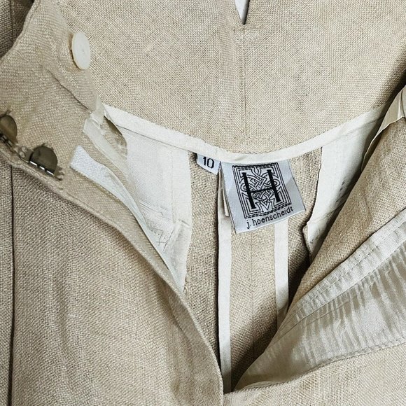 Vintage High Rise Linen Bermuda Shorts Pleated 10 - Picture 6 of 8